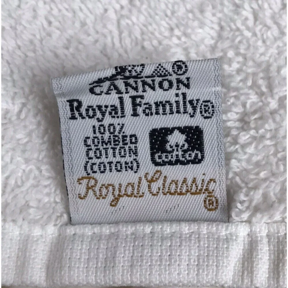 Vtg Cannon Royal Family Classic Towel Set 2 Bath & 2 Hand Mod Illustrated Faces
